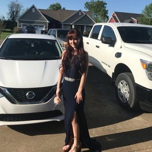 navy blue prom dress